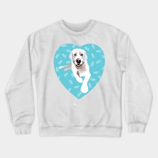 English Cream Golden Retriever Dog Love Heart Crewneck Sweatshirt